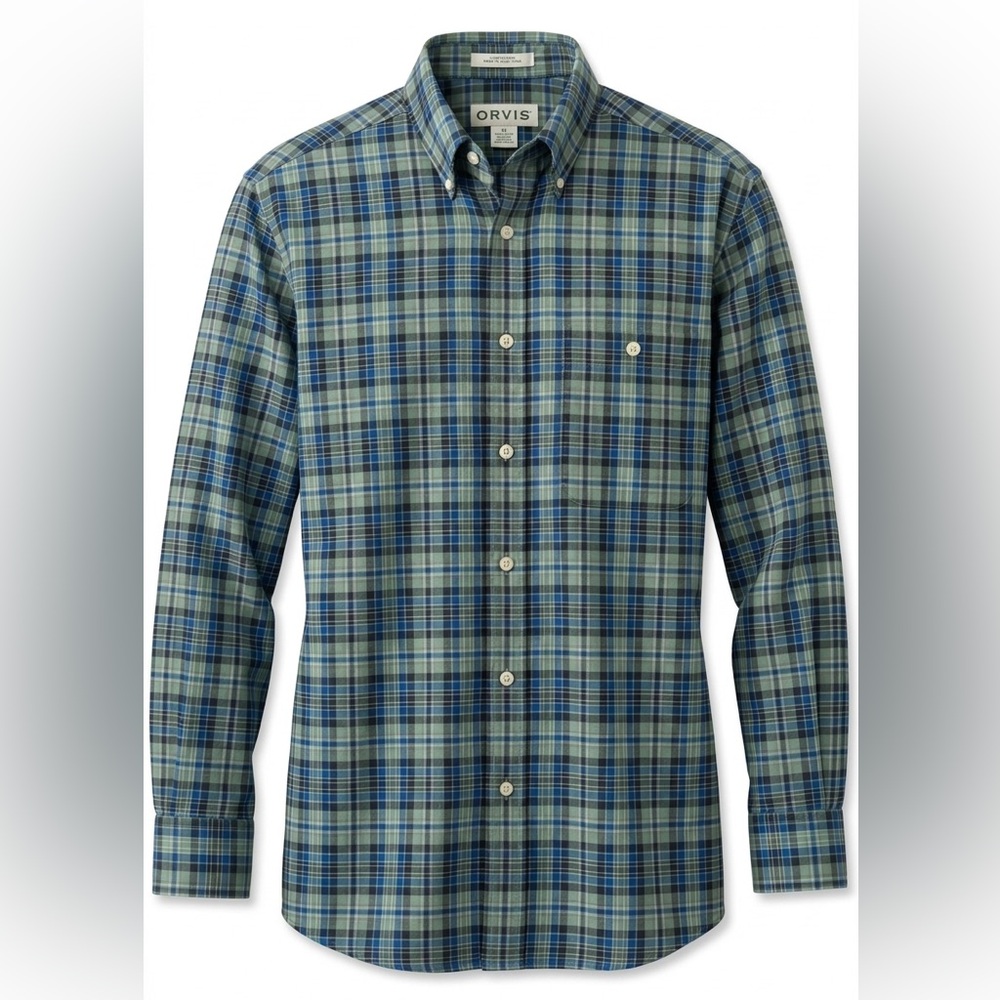 Vintage 90s Orvis Sporting Traditions Plaid Shirt Men’s Medium Heavy Cotton Hong
